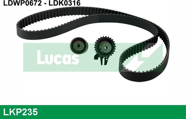LUCAS LKP235 - Водяний насос + комплект зубчатого ременя autozip.com.ua
