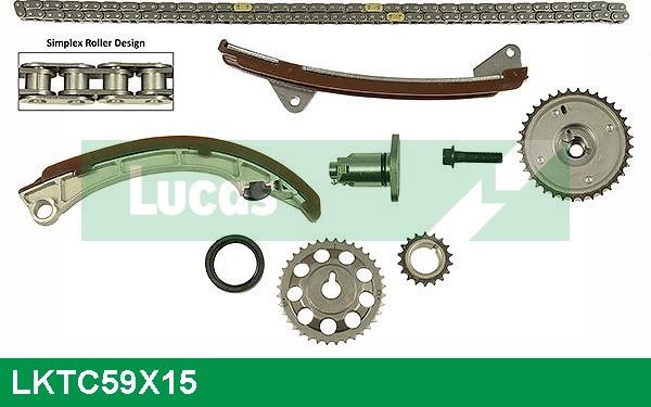 LUCAS LKTC59X15 - Комплект ланцюга приводу распредвала autozip.com.ua