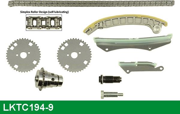 LUCAS LKTC194-9 - Комплект ланцюга приводу распредвала autozip.com.ua