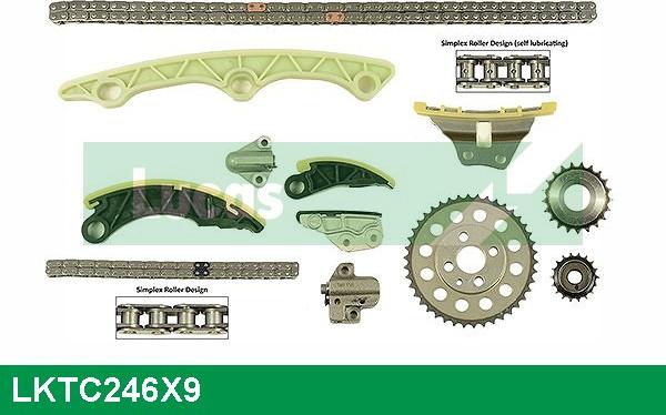 LUCAS LKTC246X9 - Комплект ланцюга приводу распредвала autozip.com.ua