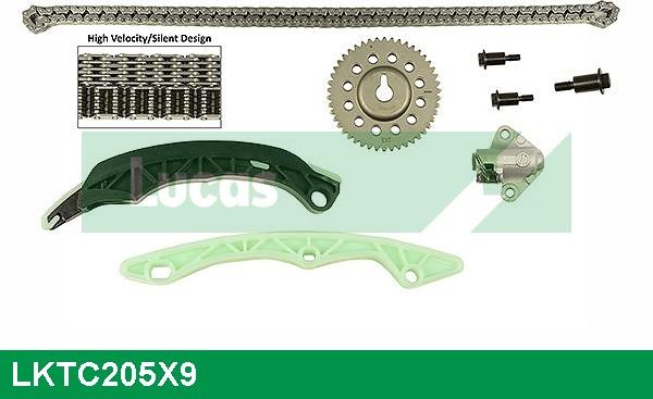 LUCAS LKTC205X9 - Комплект ланцюга приводу распредвала autozip.com.ua