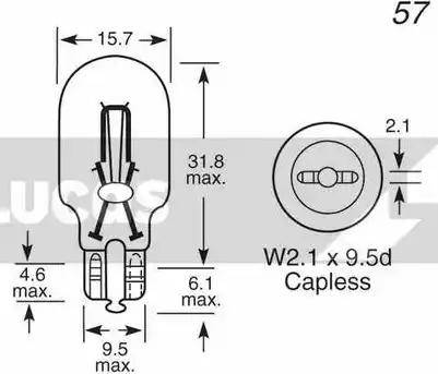 Lucas Electrical LLB921A - Лампа, лампа читання autozip.com.ua