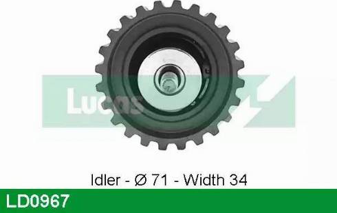 Lucas Engine Drive LD0967 - Паразитний / Провідний ролик, зубчастий ремінь autozip.com.ua