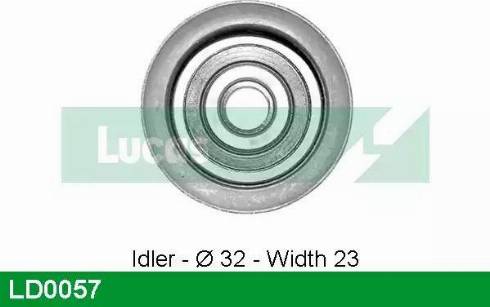 Lucas Engine Drive LD0057 - Натяжна ролик, ремінь ГРМ autozip.com.ua