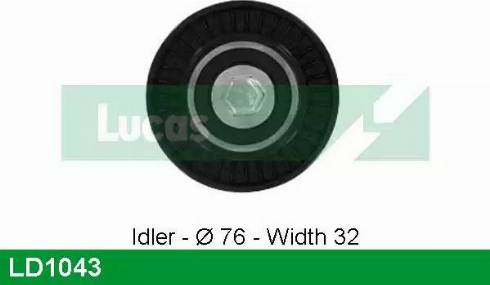 Lucas Engine Drive LD1043 - Паразитний / Провідний ролик, зубчастий ремінь autozip.com.ua