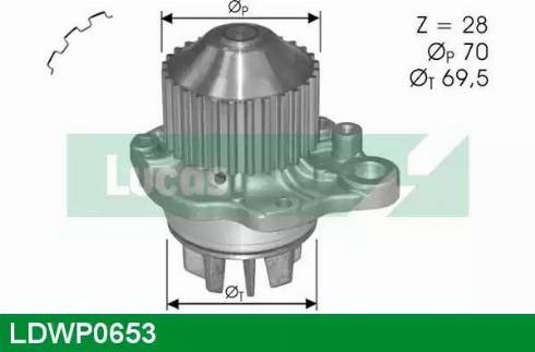 Lucas Engine Drive LDWP0653 - Водяний насос autozip.com.ua