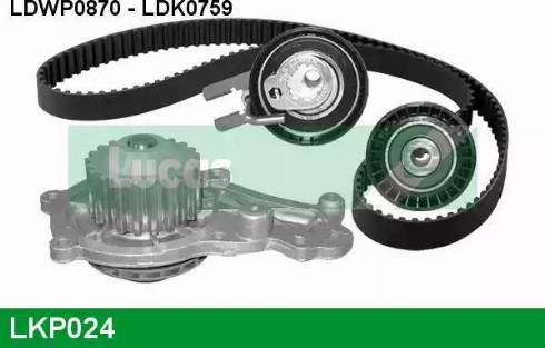 Lucas Engine Drive LKP024 - Водяний насос + комплект зубчатого ременя autozip.com.ua