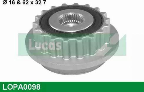 Lucas Engine Drive LOPA0098 - Ремінний шків, генератор autozip.com.ua