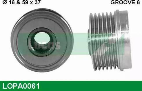 Lucas Engine Drive LOPA0061 - Ремінний шків, генератор autozip.com.ua