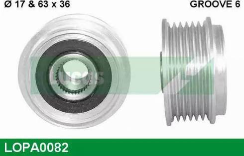 Lucas Engine Drive LOPA0082 - Ремінний шків, генератор autozip.com.ua