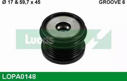 Lucas Engine Drive LOPA0148 - Ремінний шків, генератор autozip.com.ua