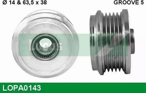 Lucas Engine Drive LOPA0143 - Ремінний шків, генератор autozip.com.ua