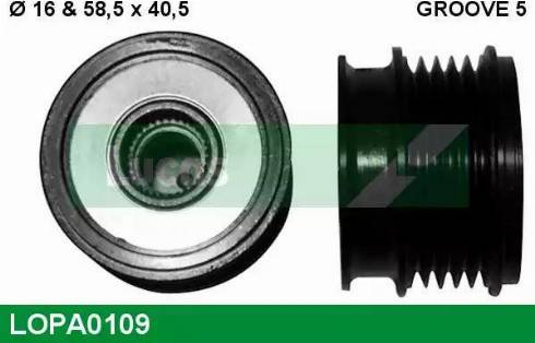 Lucas Engine Drive LOPA0109 - Ремінний шків, генератор autozip.com.ua