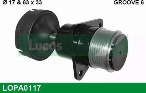 Lucas Engine Drive LOPA0117 - Ремінний шків, генератор autozip.com.ua