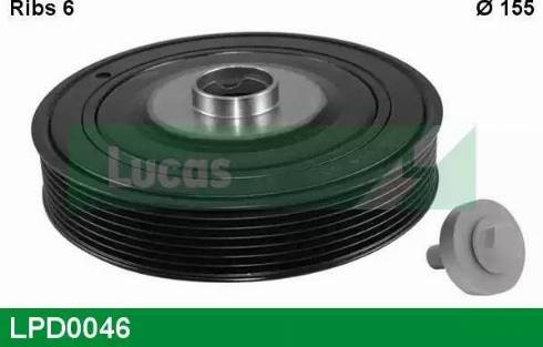 Lucas Engine Drive LPD0046 - Ремінний шків, колінчастий вал autozip.com.ua