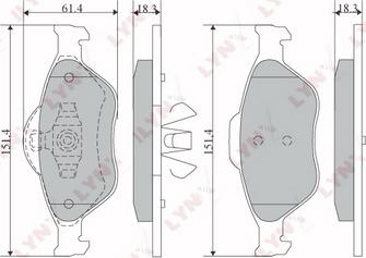 LYNXauto BD-5108 - Гальмівні колодки, дискові гальма autozip.com.ua