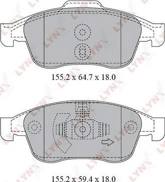 LYNXauto BD-6317 - Гальмівні колодки, дискові гальма autozip.com.ua