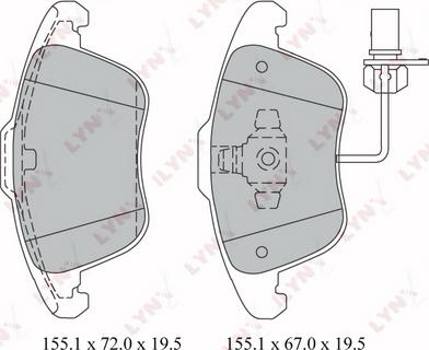 LYNXauto BD-1220 - Гальмівні колодки, дискові гальма autozip.com.ua