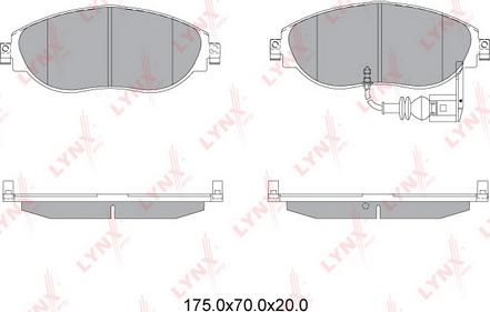 LYNXauto BD-8042 - Гальмівні колодки, дискові гальма autozip.com.ua