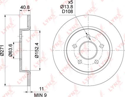 LYNXauto BN-1452 - Гальмівний диск autozip.com.ua