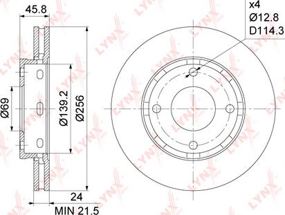 LYNXauto BN-1094 - Гальмівний диск autozip.com.ua