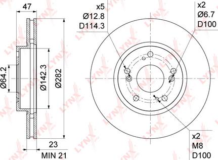 LYNXauto BN-1045 - Гальмівний диск autozip.com.ua