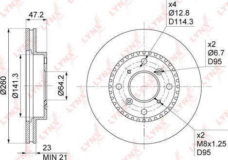 LYNXauto BN-1041 - Гальмівний диск autozip.com.ua