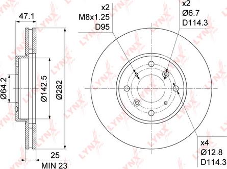 LYNXauto BN-1043 - Гальмівний диск autozip.com.ua