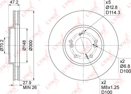 LYNXauto BN-1042 - Гальмівний диск autozip.com.ua