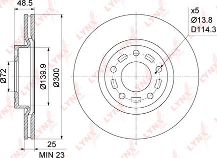 LYNXauto BN-1069 - Гальмівний диск autozip.com.ua