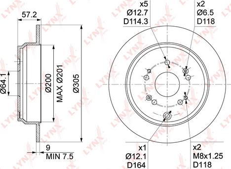 LYNXauto BN-1030 - Гальмівний диск autozip.com.ua