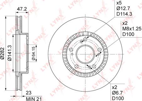 LYNXauto BN-1033 - Гальмівний диск autozip.com.ua