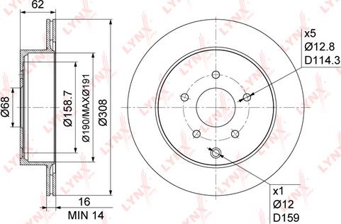 LYNXauto BN-1116 - Гальмівний диск autozip.com.ua