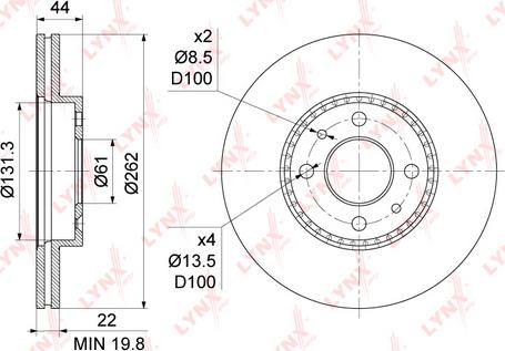 LYNXauto BN-1124 - Гальмівний диск autozip.com.ua