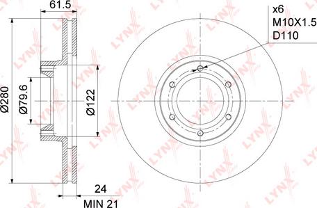 LYNXauto BN-1125 - Гальмівний диск autozip.com.ua