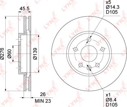 LYNXauto BN-1348 - Гальмівний диск autozip.com.ua