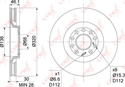 LYNXauto BN-1209 - Гальмівний диск autozip.com.ua