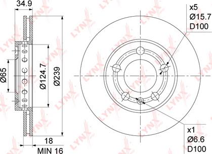 LYNXauto BN-1205 - Гальмівний диск autozip.com.ua