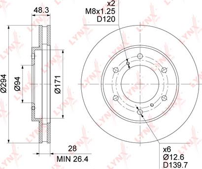 LYNXauto BN-1762 - Гальмівний диск autozip.com.ua