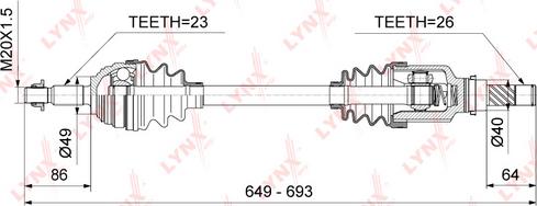 LYNXauto CD-6703 - Приводний вал autozip.com.ua