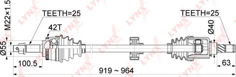 LYNXauto CD-1090A - Приводний вал autozip.com.ua