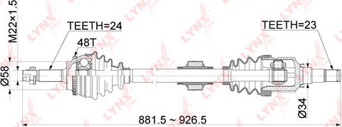 LYNXauto CD-1146A - Приводний вал autozip.com.ua