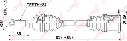 LYNXauto CD-1143 - Приводний вал autozip.com.ua