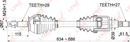 LYNXauto CD-1110 - Приводний вал autozip.com.ua