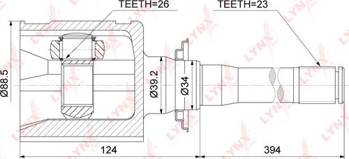 LYNXauto CI-3731 - Шарнірний комплект, ШРУС, приводний вал autozip.com.ua