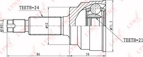 LYNXauto CO-5109 - Шарнірний комплект, ШРУС, приводний вал autozip.com.ua