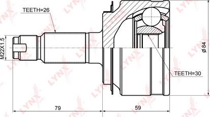 LYNXauto CO-3669 - Шарнірний комплект, ШРУС, приводний вал autozip.com.ua