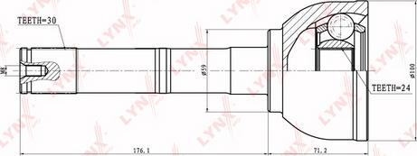 LYNXauto CO-7531 - Шарнірний комплект, ШРУС, приводний вал autozip.com.ua
