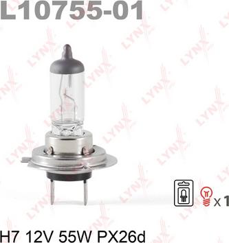 LYNXauto L10755-01 - Лампа розжарювання, фара дальнього світла autozip.com.ua