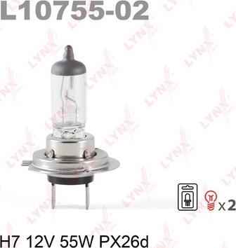 LYNXauto L10755-02 - Лампа розжарювання, фара дальнього світла autozip.com.ua